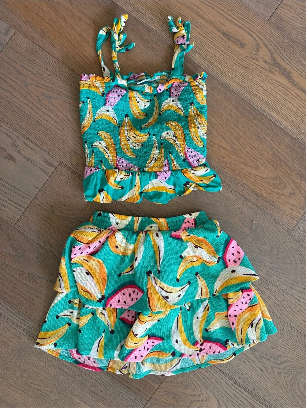 Old Navy Teal Banana & Pink Watermelon Two-Piece Set
